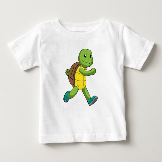 Camiseta Para Bebê Turtle como Runner em Runner (Frente)