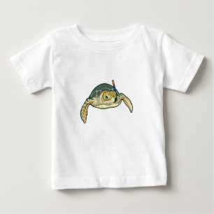 Camiseta Para Bebê Turtle Diver Snorkel
