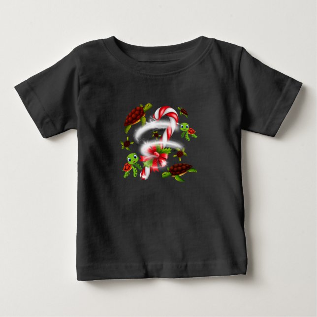 Camiseta Para Bebê Turtle Gift | Doces de Tartaruga Doce Natal (Frente)