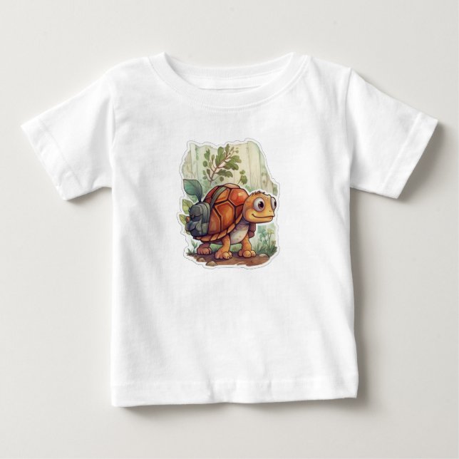Camiseta Para Bebê Turtle no tour (Frente)