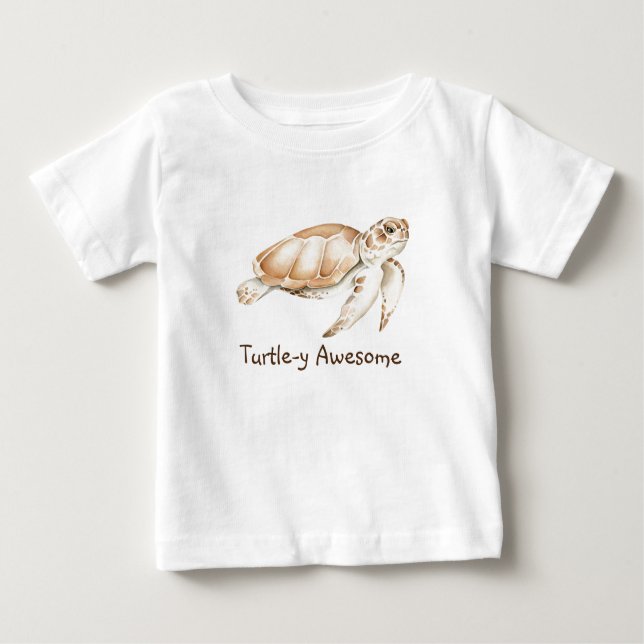 Camiseta Para Bebê Turtle y Awesmanutenção Tartaruga Divorciação Caqu (Frente)