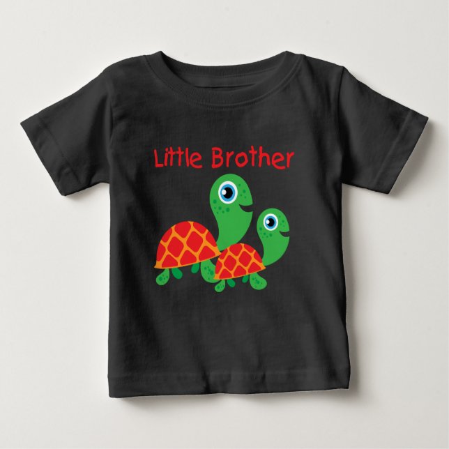 Camiseta Para Bebê Turtles Little Brother (Frente)