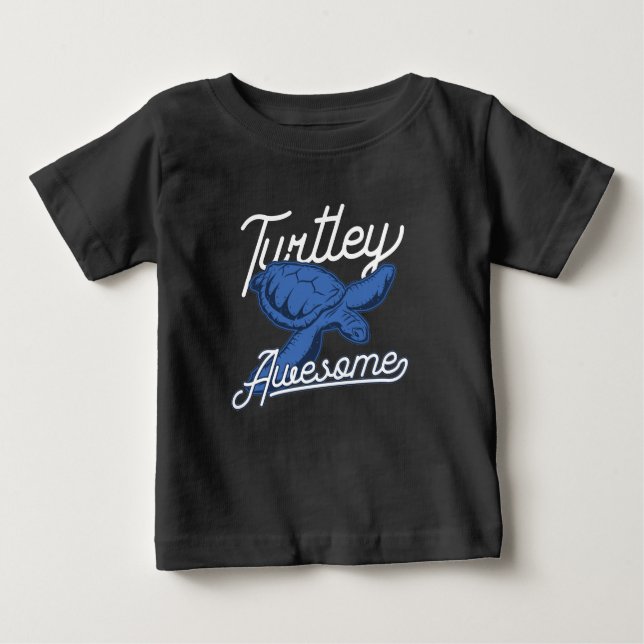 Camiseta Para Bebê Turtley Incrivelmente Engraçado Sea Life (Frente)