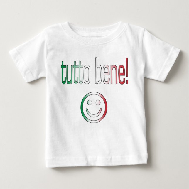 Camiseta Para Bebê Tutto Bene! Cores da bandeira de Italia (Frente)