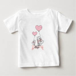 Camiseta Para Bebê Tutu Chats Coeur