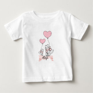 Camiseta Para Bebê Tutu Chats Coeur