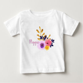 Camiseta Para Bebê Tutu Floral Personalizado Fofo