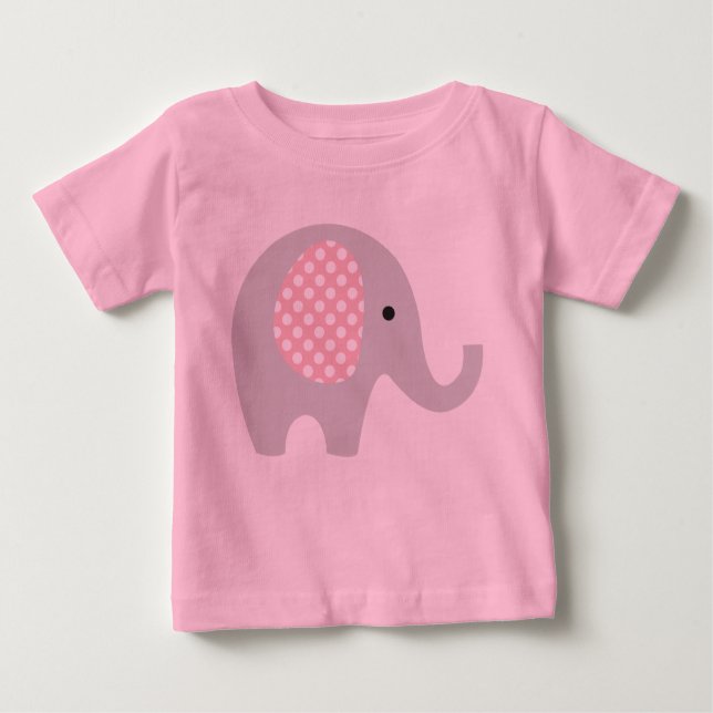 Camiseta Para Bebê Tutu, peça com elefante adorável (Frente)
