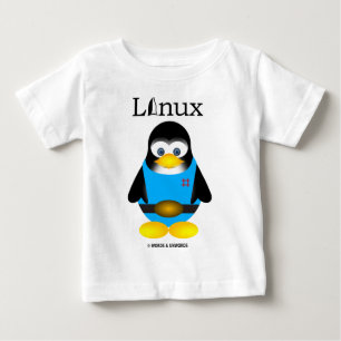 Camiseta Para Bebê Tux (Linux)