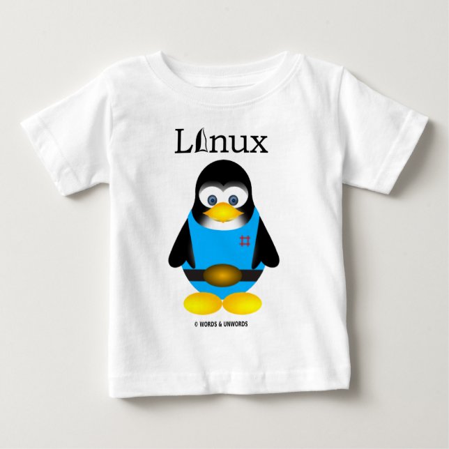 Camiseta Para Bebê Tux (Linux) (Frente)