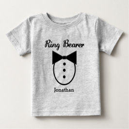 Camiseta Para Bebê Tux Ring Bearer Personalizado