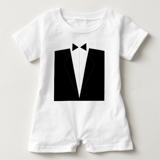Camiseta Para Bebê Tux Romper Formal (Frente)