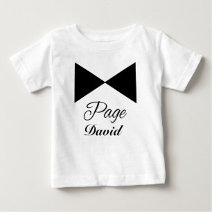 Camiseta Para Bebê Tuxedo Tie Personalizável Page Boy Tshirt