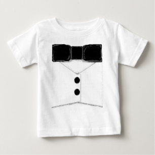 Camiseta Para Bebê Tuxedo Vest e Bowtie Shirt