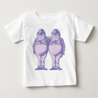Camiseta Para Bebê Tweedle Dee e Tweedle Dum Inked Lavanda