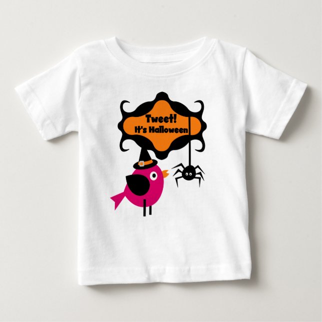 Camiseta Para Bebê Tweet Halloween T-shirts e presentes (Frente)