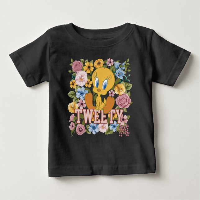 Camiseta Para Bebê TWEETY™ Floral Embroidery Graphic (Frente)
