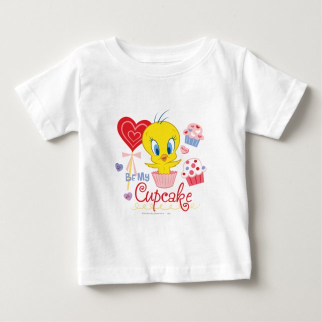 Camiseta Para Bebê TWEETY™ Seja meu Cupcake (Frente)