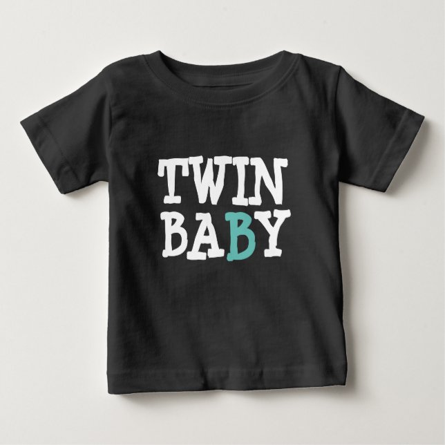 Camiseta Para Bebê Twin 1 Bebê B (Frente)