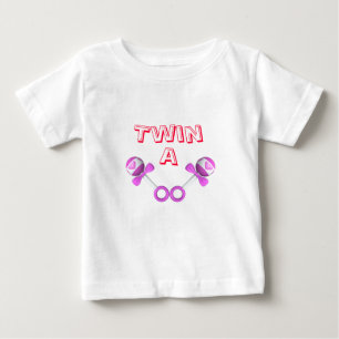 Camiseta Para Bebê Twin A Girl/Girl