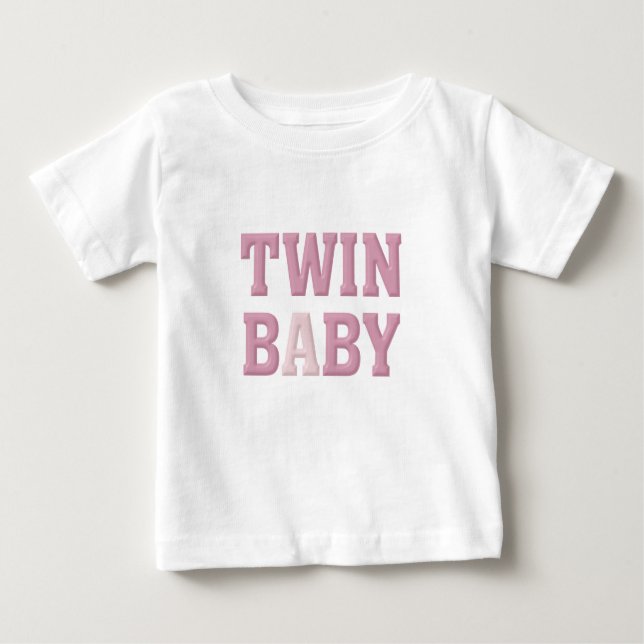 Camiseta Para Bebê Twin Baby A (Rosa) (Frente)