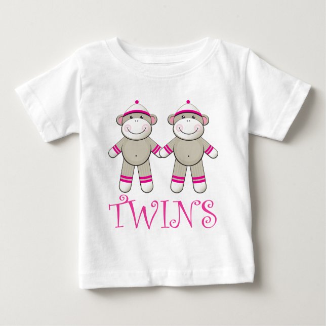 Camiseta Para Bebê Twin Girls Criança Tee (Frente)