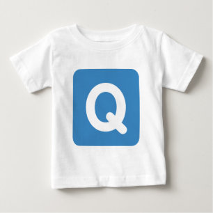Camiseta Para Bebê Twitter emoji letter Q