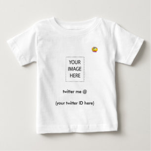 Camiseta Para Bebê twitter me @ (seu ID do twitter aqui) Design de go