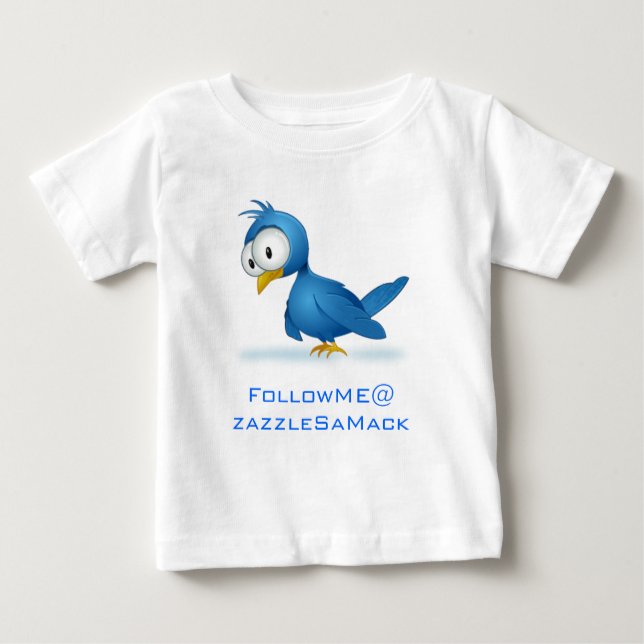 Camiseta Para Bebê Twitter Siga-me no seu nome de usuário (Frente)