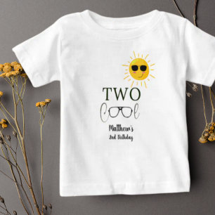 Camiseta Para Bebê Two Cool Sunglass 2º Aniversário simples