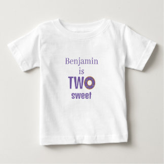 Camiseta Para Bebê Two Sweet 2nd Birthday Purple Donut