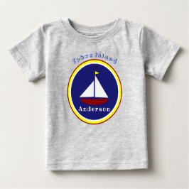 Camiseta Para Bebê Tybee Island Georgia Cute Sailboat with Name