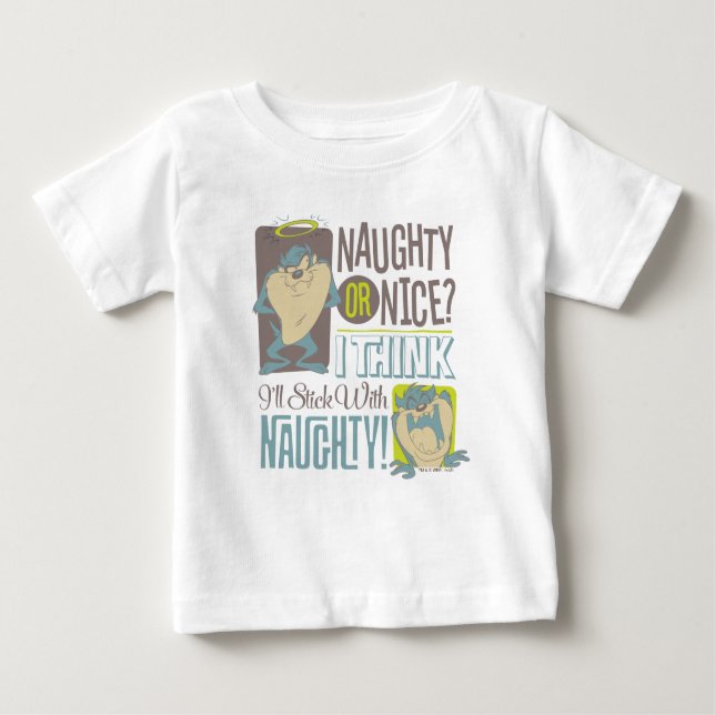 Camiseta Para Bebê TZ™ - Naughty ou Nice? (Frente)