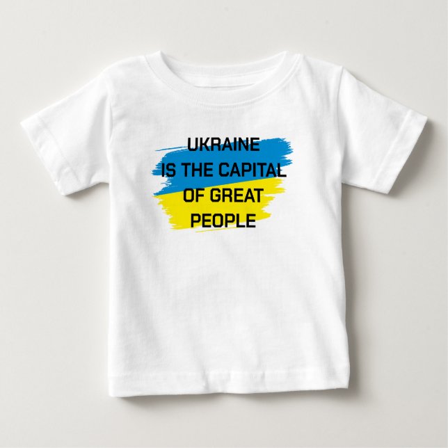 Camiseta Para Bebê Ucrânia é a capital do T-Shirt Excelente (Frente)