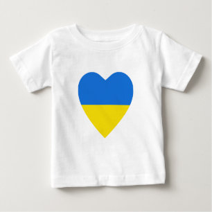 Camiseta Para Bebê Ucrânia Flag Heart Shirt