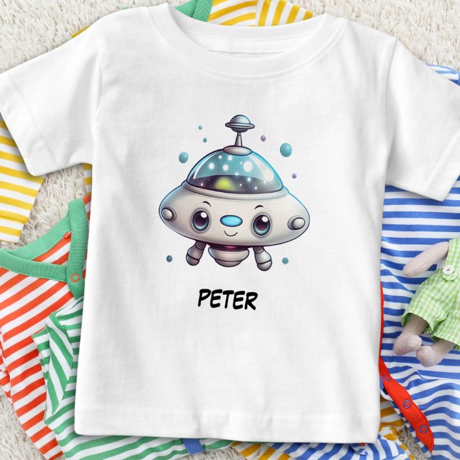 Camiseta Para Bebê Ufo Personalizado Bonito (Criador carregado)