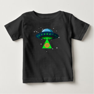Camiseta Para Bebê UFO Pizza Pegar T-Shirt
