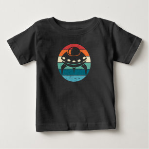 Camiseta Para Bebê UFO Retro Sunset T Shirt