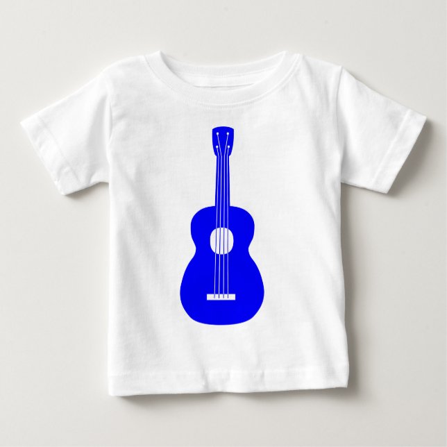 Camiseta Para Bebê Ukulele - Azul (Frente)