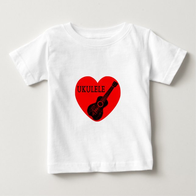 Camiseta Para Bebê Ukulele Love (Frente)