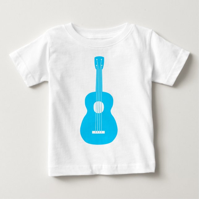 Camiseta Para Bebê Ukulele - Sky Blue (Frente)