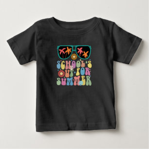 Camiseta Para Bebê Último Dia De Aula Groovy Fim De Aulas Para O Verã