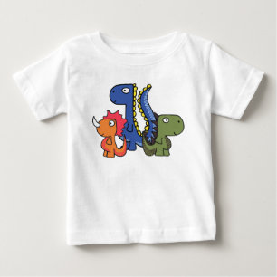 Camiseta Para Bebê Um amigo lunático do dinossauro, bonito e adoráv