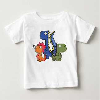 Camiseta Para Bebê Um amigo lunático do dinossauro, bonito e adorável