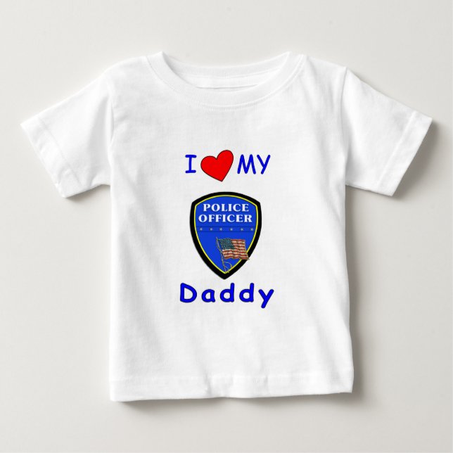 Camiseta Para Bebê Um amor meu pai da polícia (Frente)