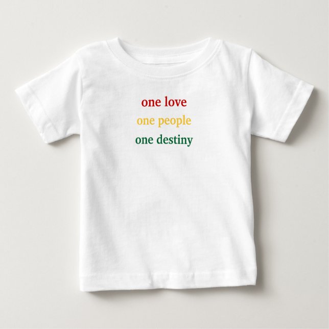 Camiseta Para Bebê um amor, uma pessoas, um destino (Frente)