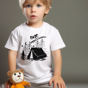 Camiseta Para Bebê Um Aniversário Feliz de Um Acampador com Arte Dood