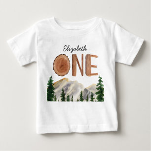 Camiseta Para Bebê Um aniversário personalizado das montanhas