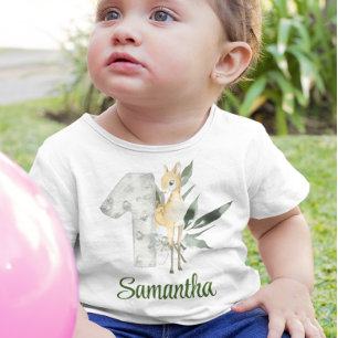 Camiseta Para Bebê Um Ano De Marimônia Veado 1 Aniversário