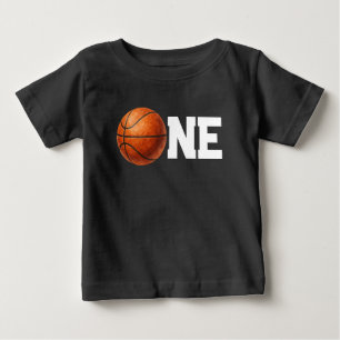 Camiseta Para Bebê Um Basquete Primeiro Aniversário